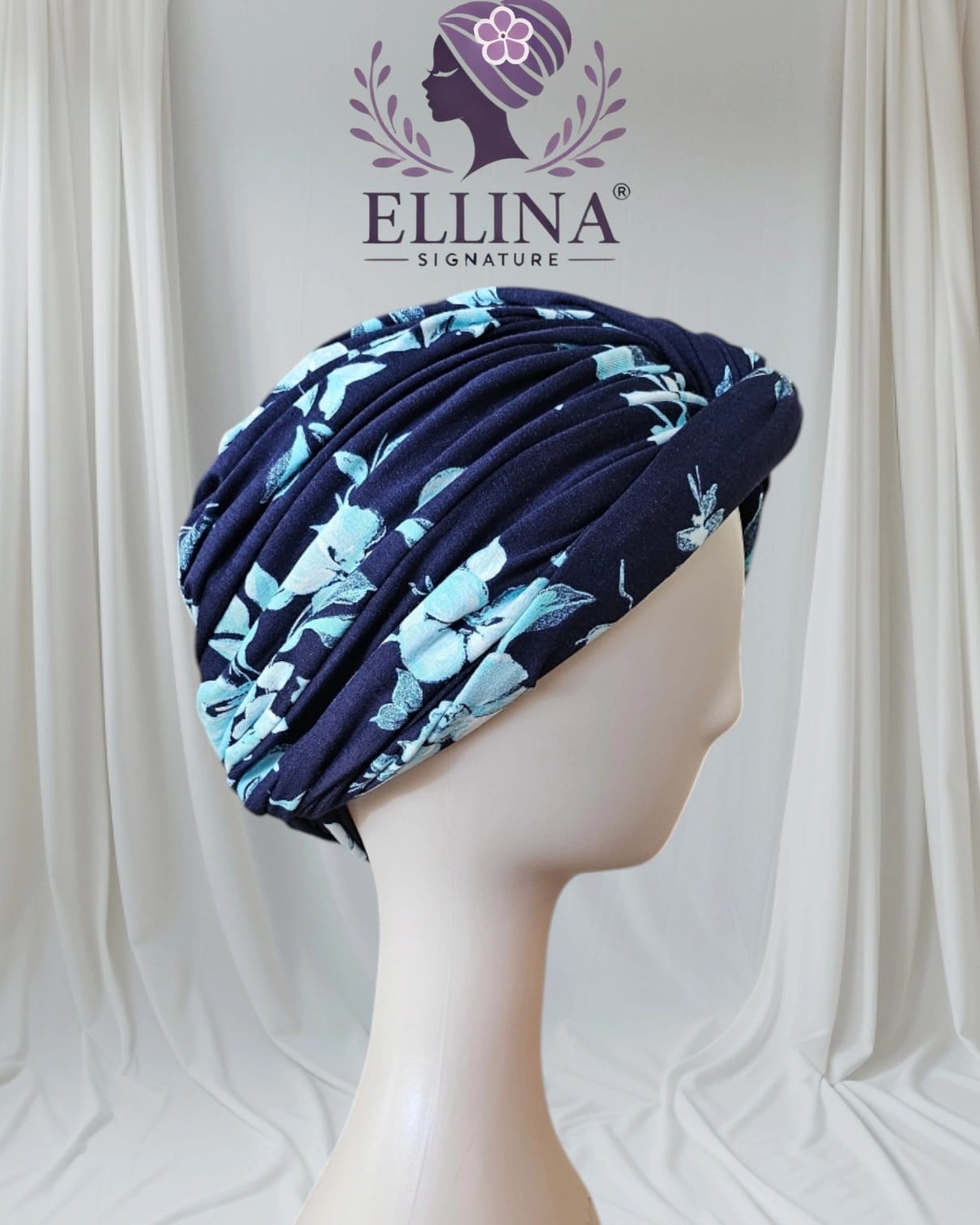C19 - Lycra Fabric, Blue Color with Pattern