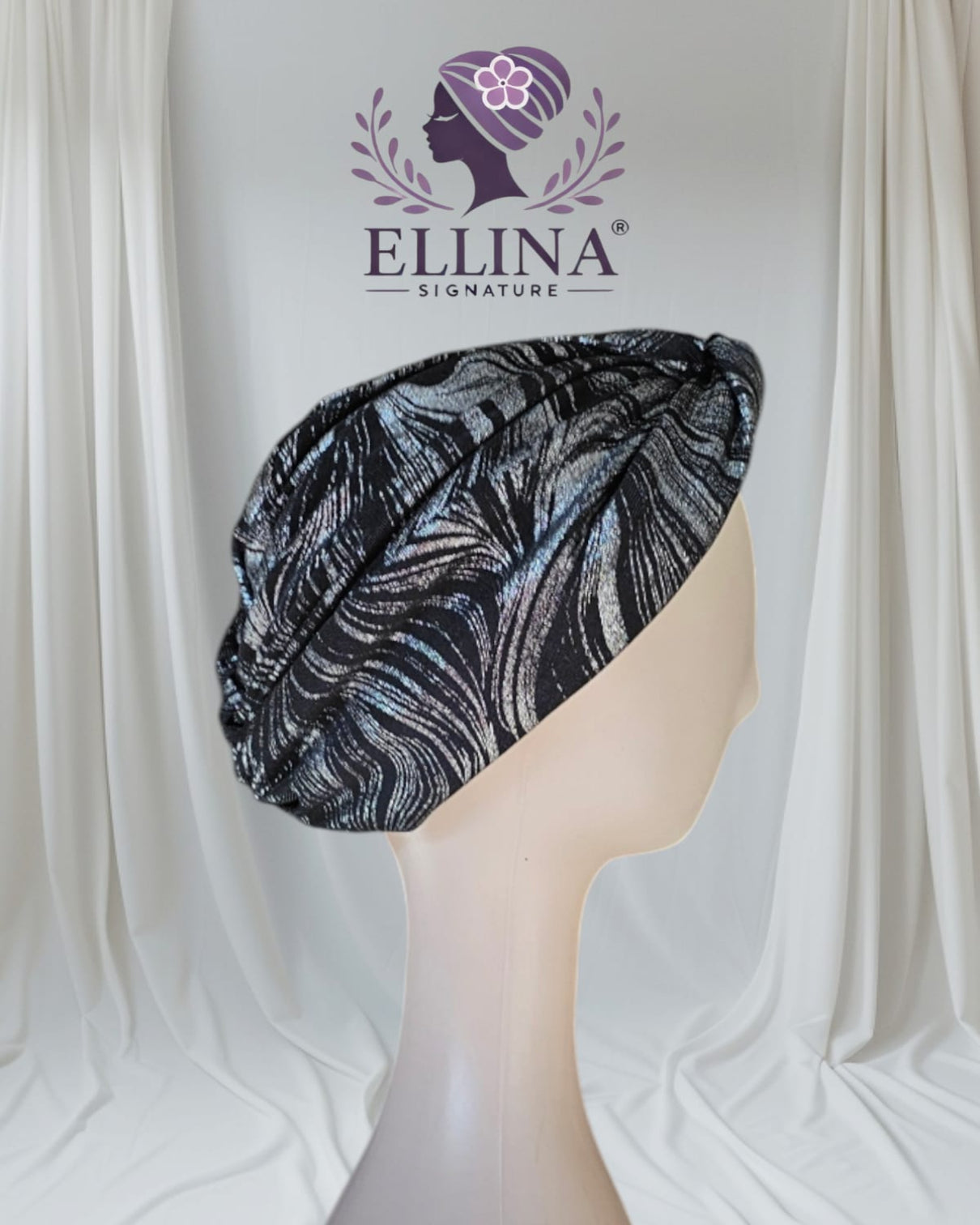 S65 - Evening Fabric, Black Color with Pattern
